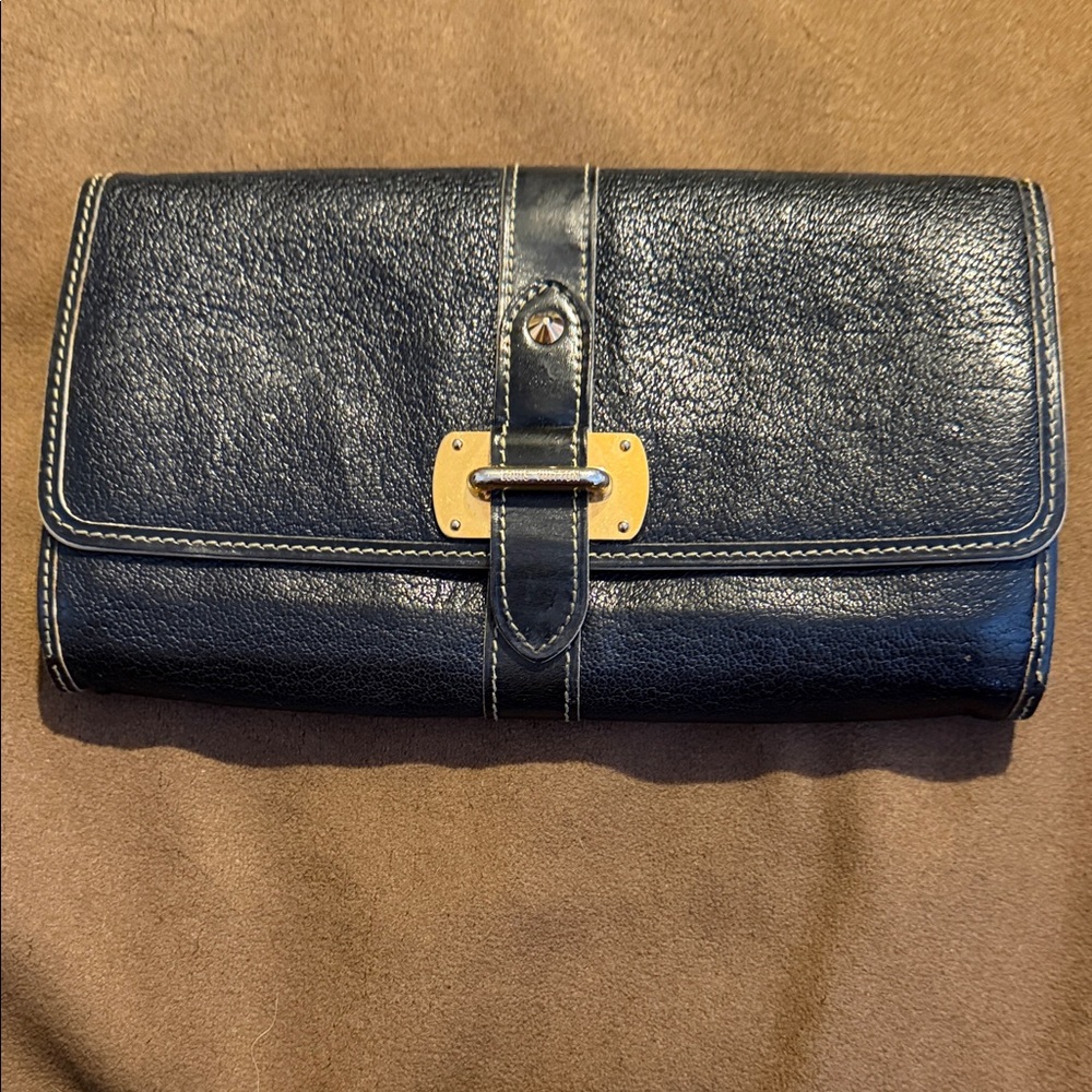 Louis Vuitton Black and Gold Leather Accessory